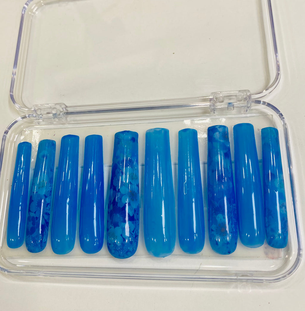 Blossom Blue Press-On Nails