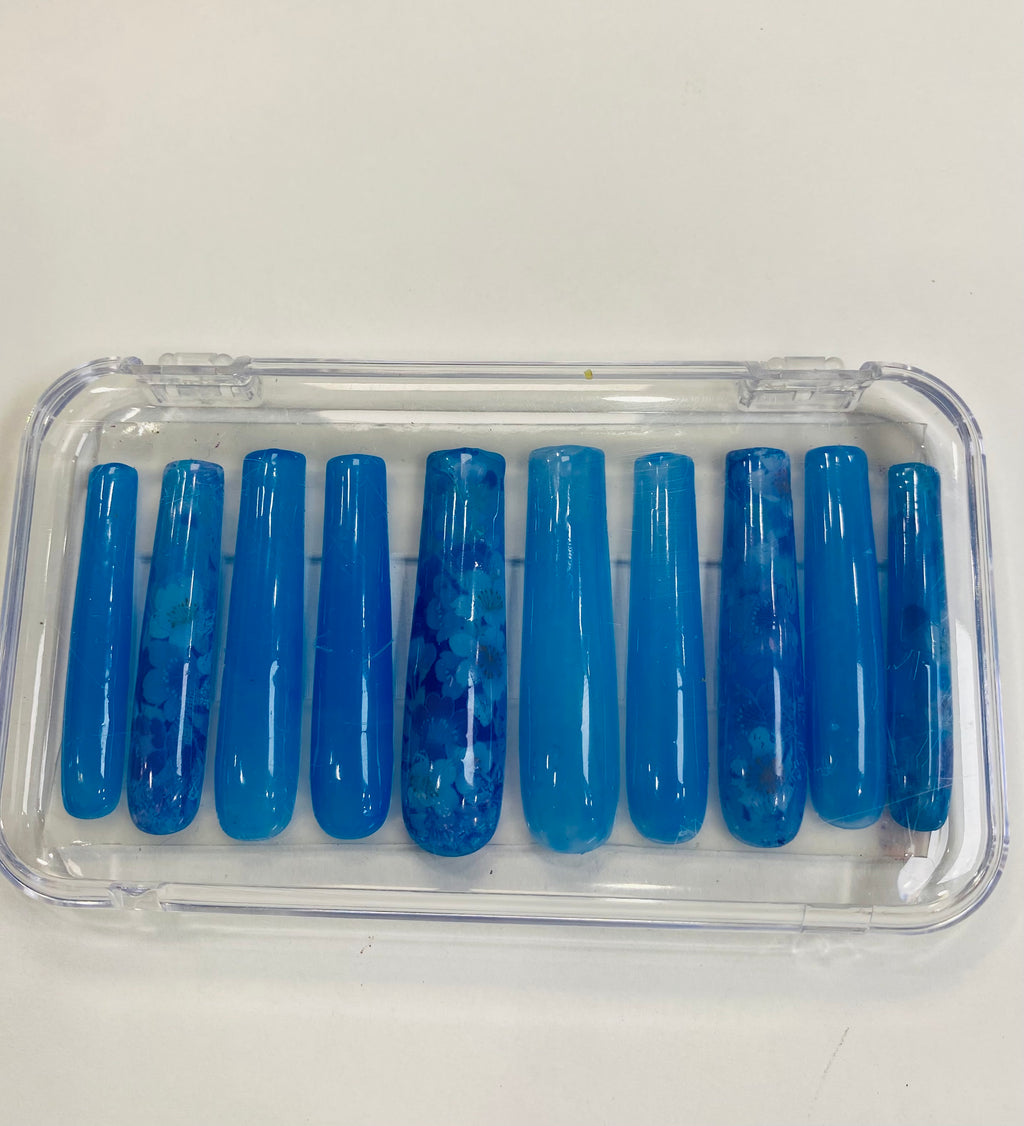 Blossom Blue Press-On Nails