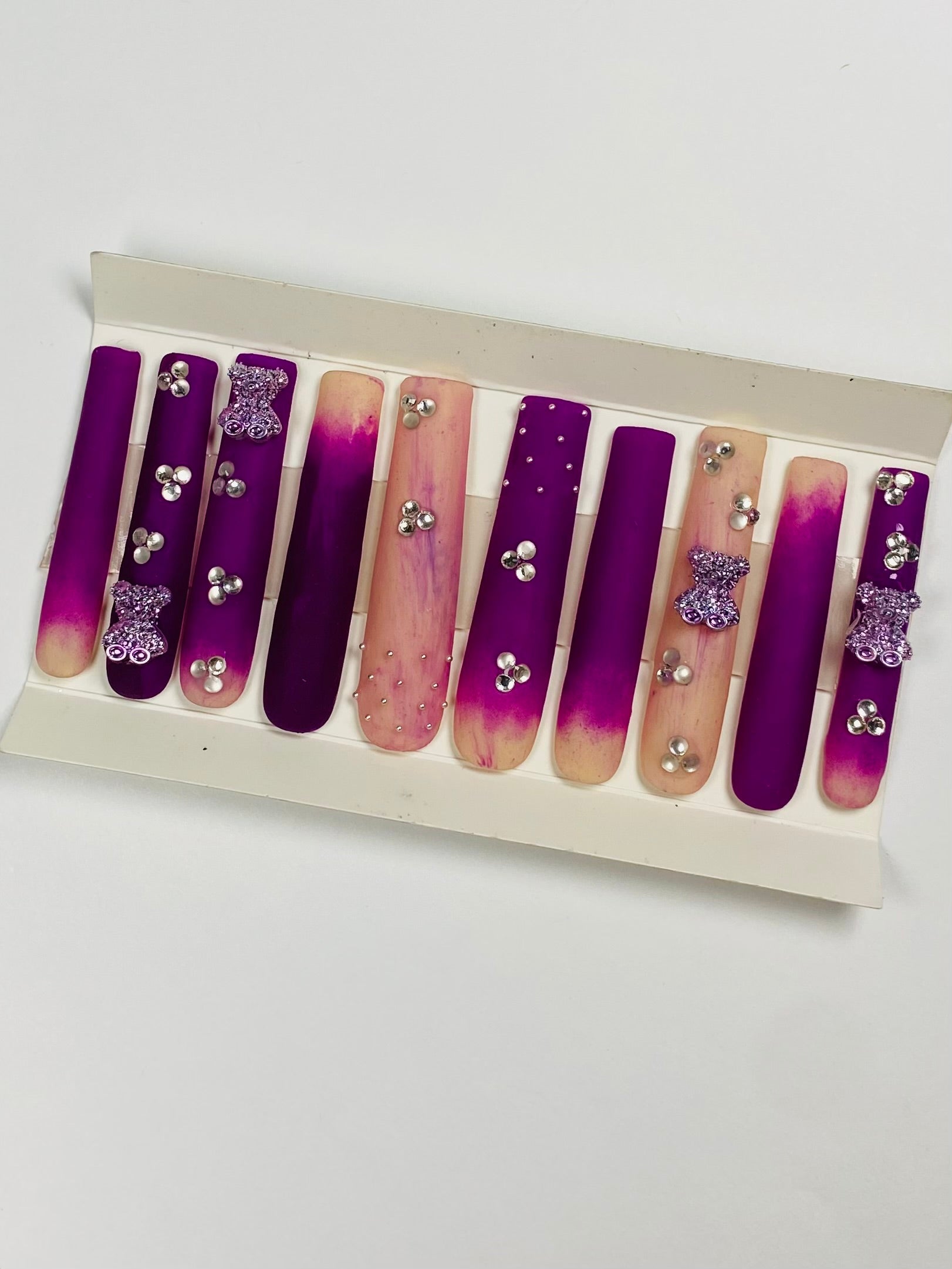 Purple Bear Rain Press-On Nails