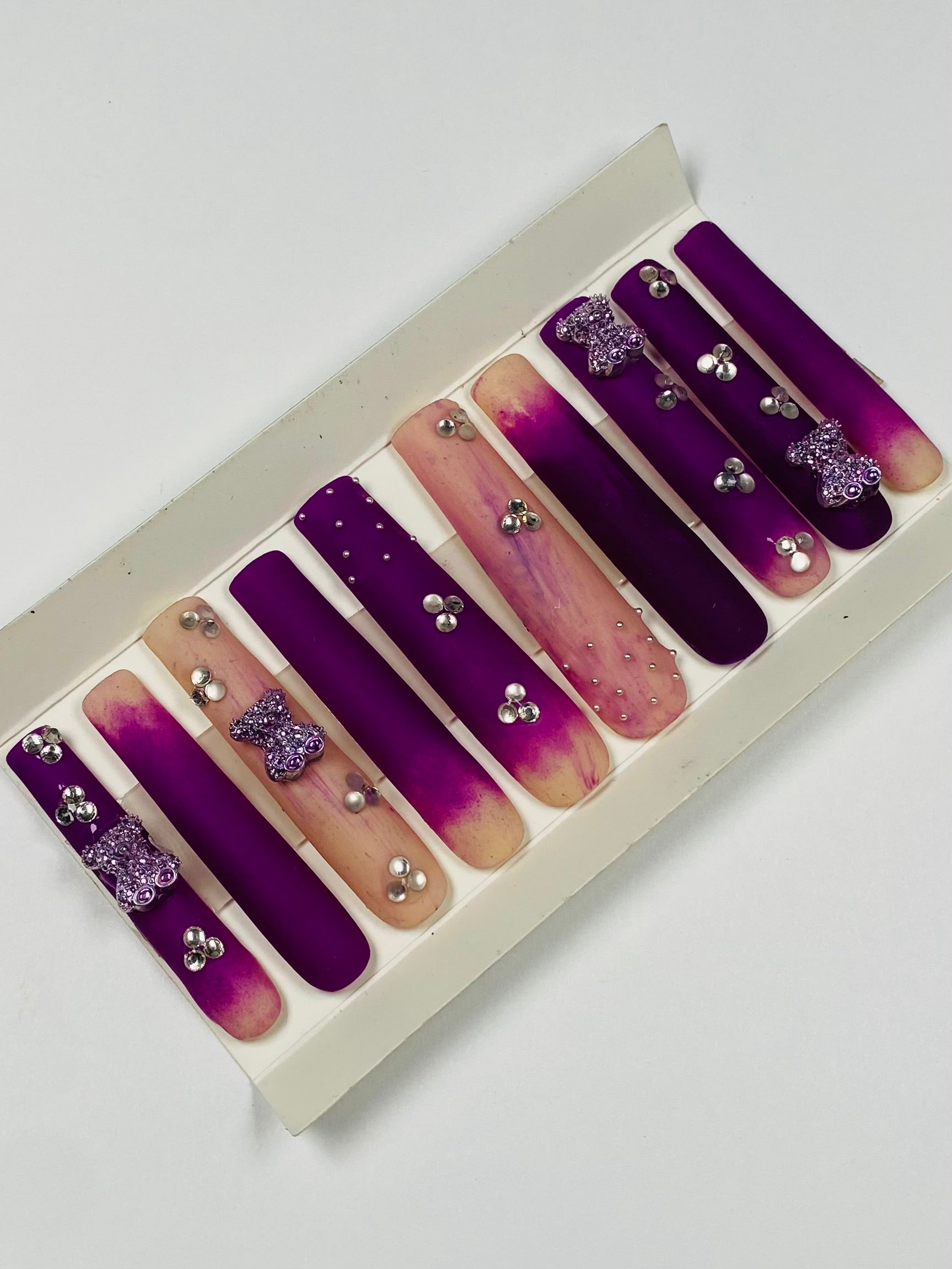 Purple Bear Rain Press-On Nails