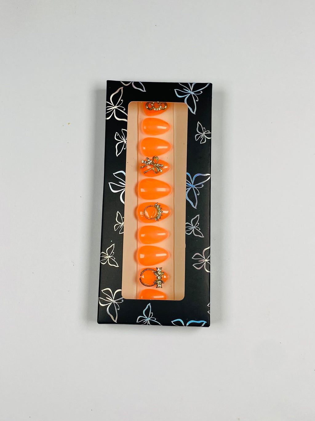 Orange Spark Press-On Nails