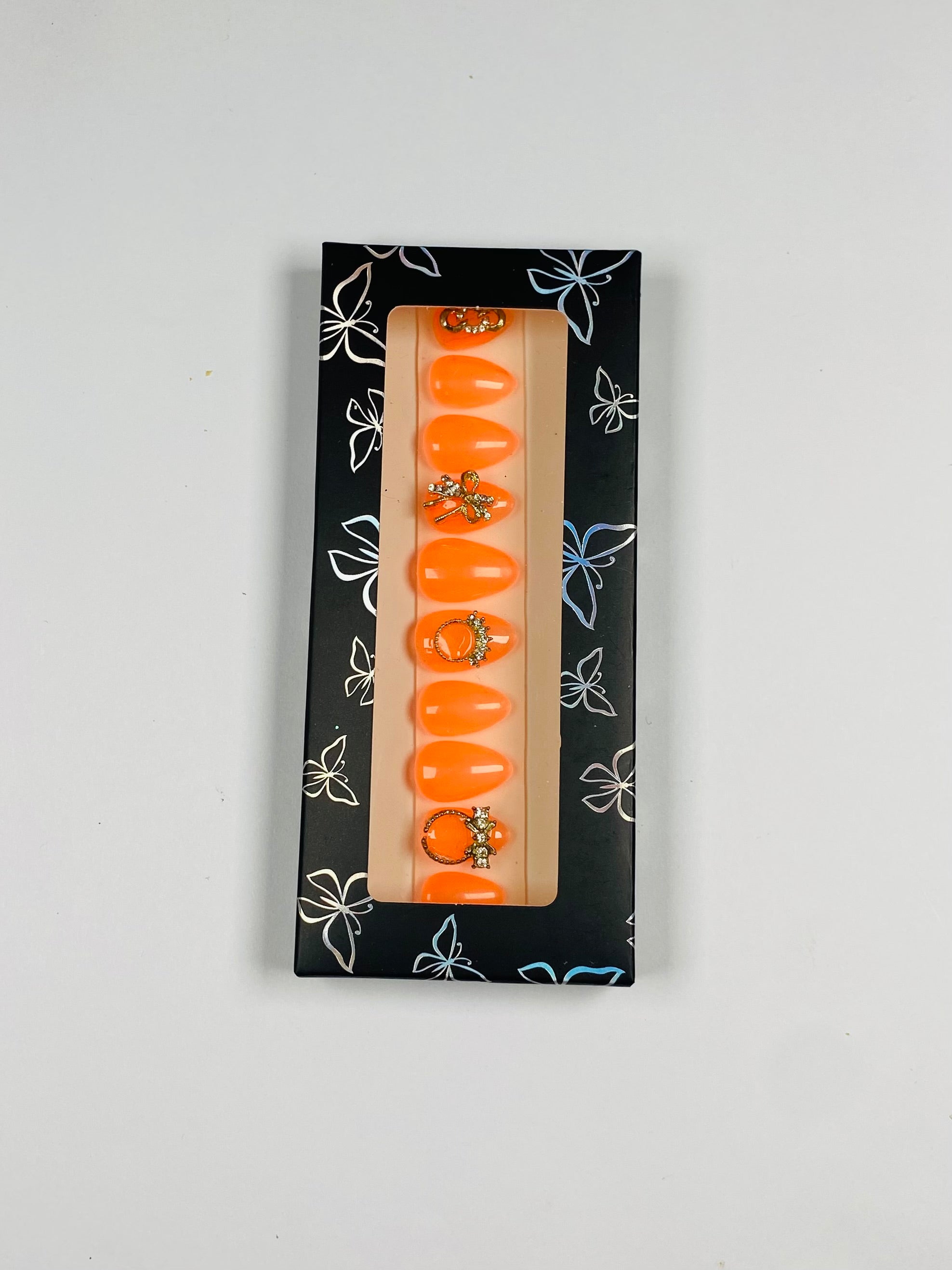 Orange Spark Press-On Nails