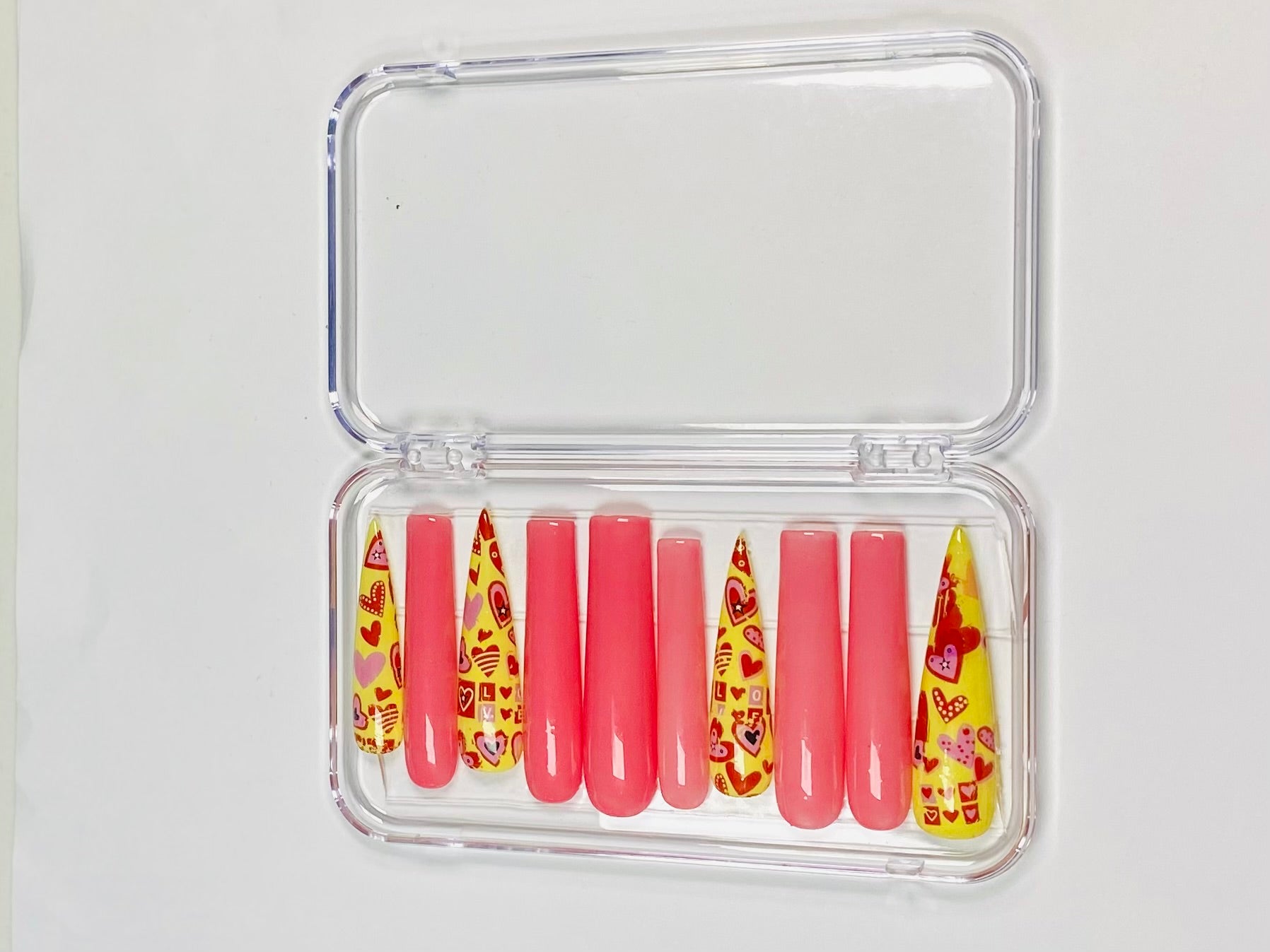 Pink Luv Sign Press-On Nails