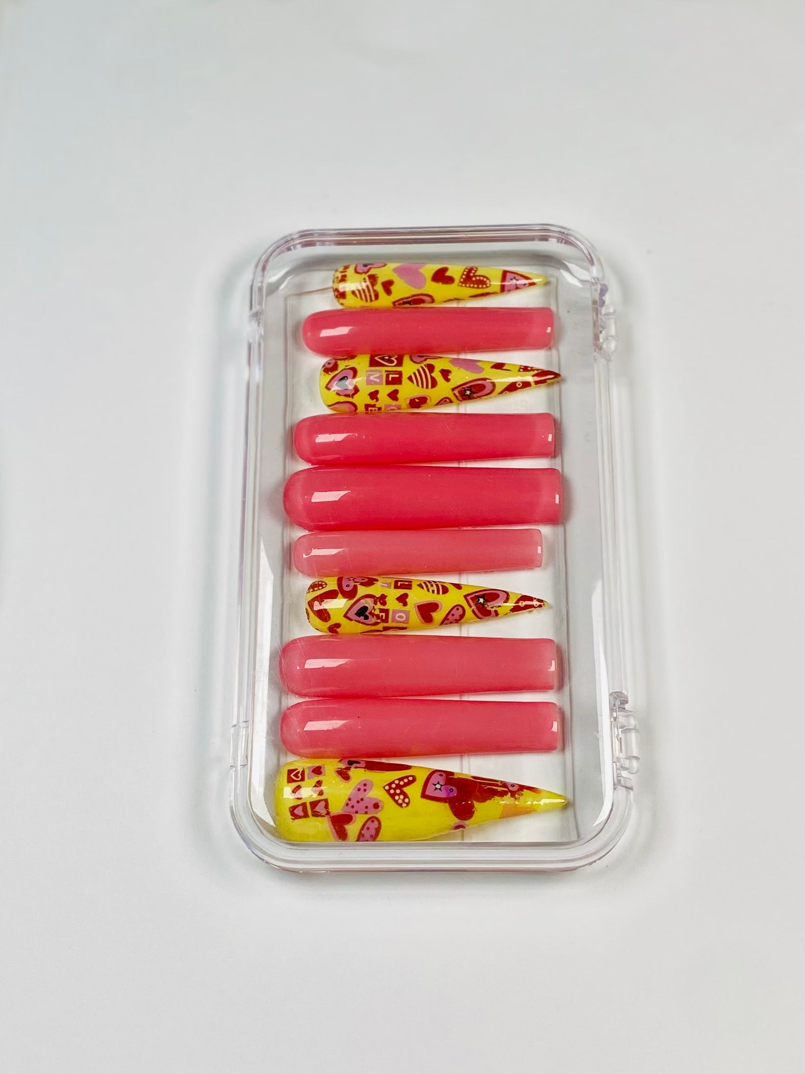 Pink Luv Sign Press-On Nails