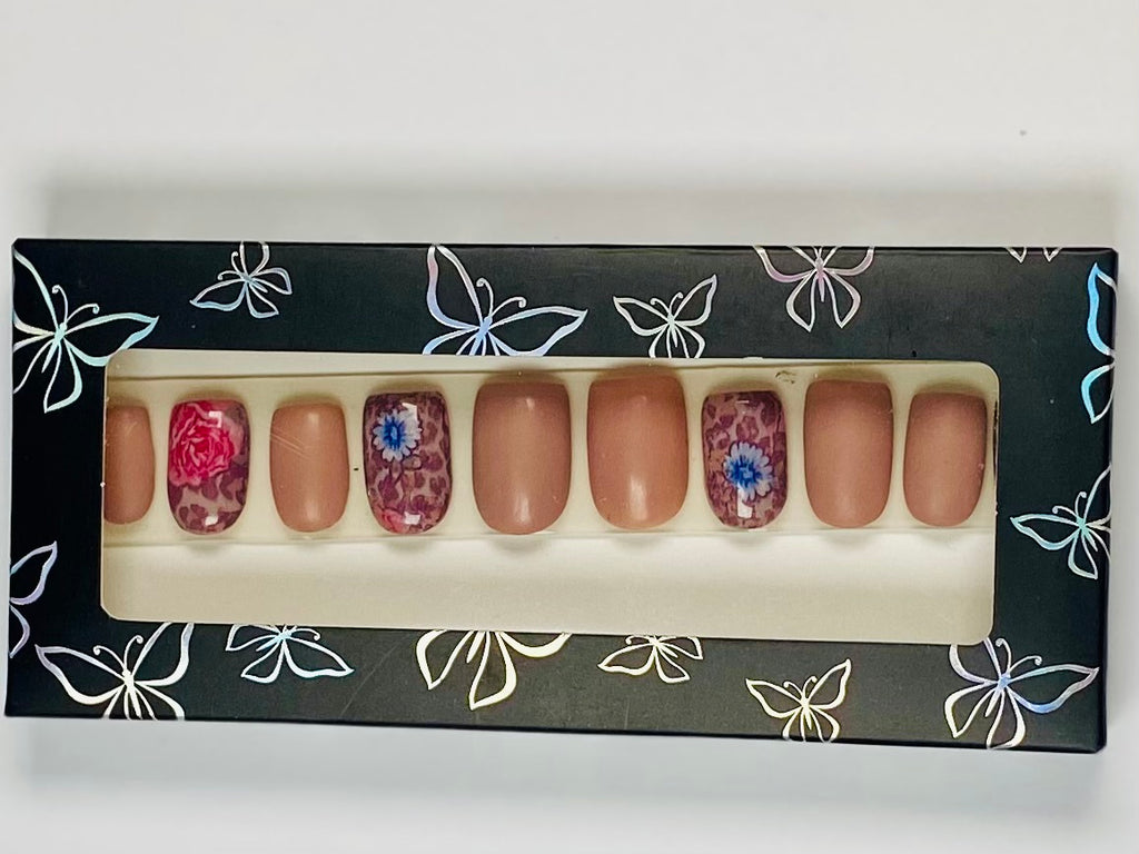 Leopard Blossom Press-On Nails